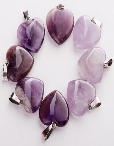 Ganz 50pcslot Mode natürliche Amethysts Stein verschiedene Formperlen Anhänger DIY Schmuck für Frauen, die Q11132857695 versenden