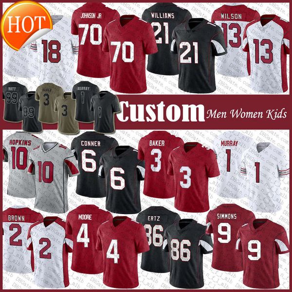 2024 Novo personalizado 1 Kyler Murray 3 Budda Baker Football Jersey DeAndre Hopkins Isaiah Simmons Marquise Brown Zach Ertz Paris Johnson Jr BJ Ojulari Garrett Williams Jame