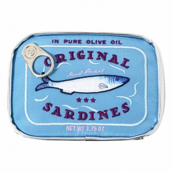 sardine in scatola da bagno da bagno da viaggio per viaggi cosmetici simpatici sacche da toilette portatili cerniera morbida sacchetti di trucco creativo custodia weekend a3k4#