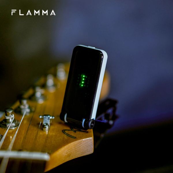 Acessórios Flamma FT01 Tuner de guitarra clipon de 360 graus rotativo para guitarra acústica elétrica Bass ukeleles acessórios de guitarra