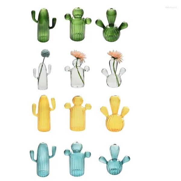 Vasi di vetro di cactus Vaso piccoli terrari floreali disposti a fiori di fiore D08D