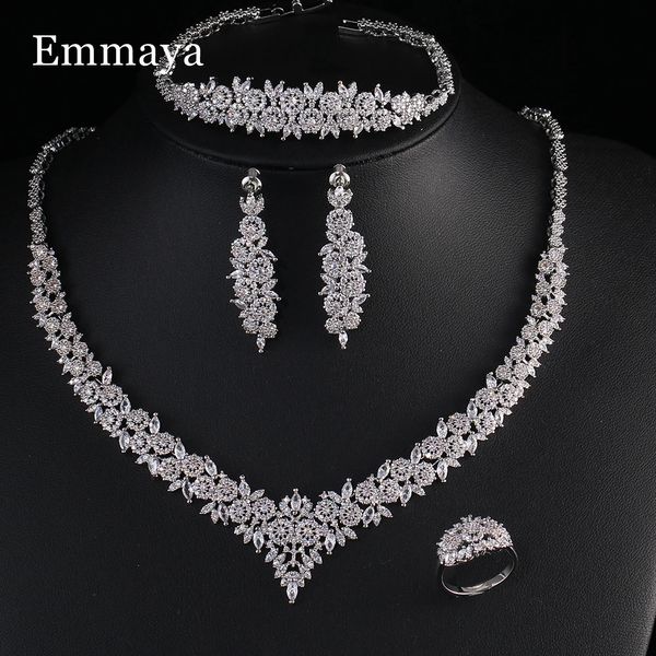 EM Ankunft faszinierender Kubikzirkon Schmuck Set Luxusstil Engagement Hochzeitsfeier Elegantes Kleidungsstück weiblich Fancy Gift 240401