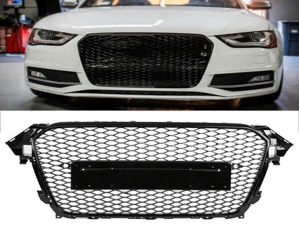 Для Hex Mesh Mesh Good Grill Grill Gloss Bloss Bloss Black для Audi A4S4 B85 2013 2015 2016 2016 2016 2016 2016 2016 2016 2016.