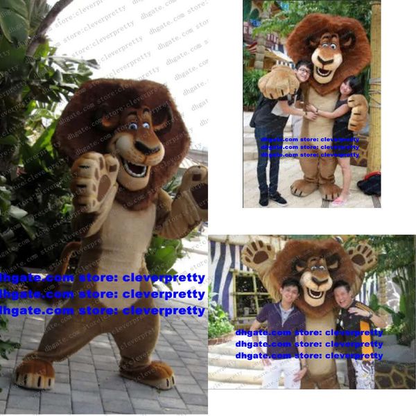 Madagascar Lion Alex Mascot Costume da cartone animato per adulti Abito Outfit Apertura della ricezione di grandi dimensioni 2024 di grandi dimensioni 2024