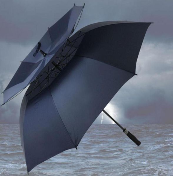 Golf Regenschirm Doppelschichten Starker winddichtem atmungsaktivem Dual UV Resist 30quot Big Regenschirme Japanische Schwertform8920862