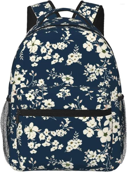 Rucksack niedliche Blumen auf blau