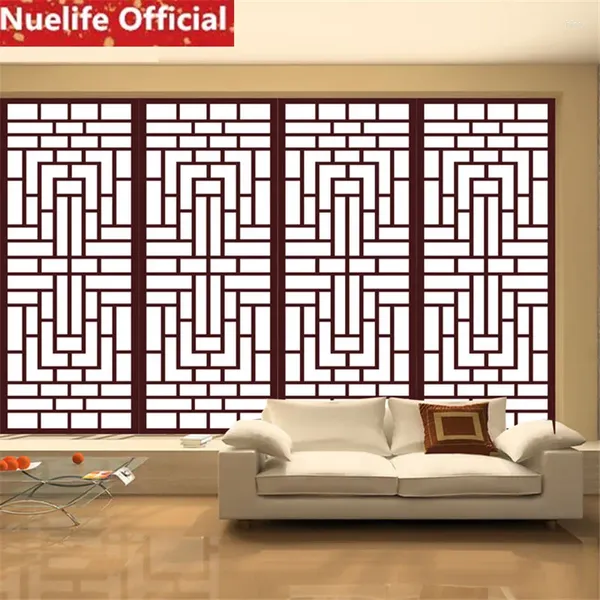 Adesivos de janela 60x80cm maneiras antigas estilo chinês Red Grid Padrão de filmes de vidro Sitating Room de quarto de guarda -roupa da varanda da varanda