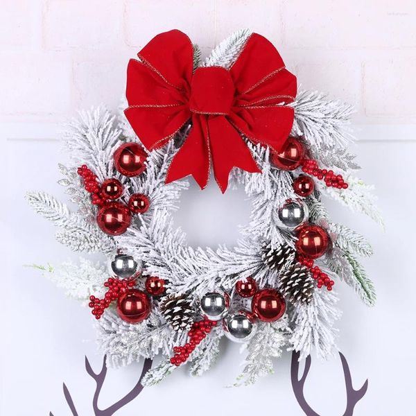 Flores decorativas Vid de Natal pendurada Grush Holiday Art Wreath Festival Tema Multifuncional para a lareira da janela da porta