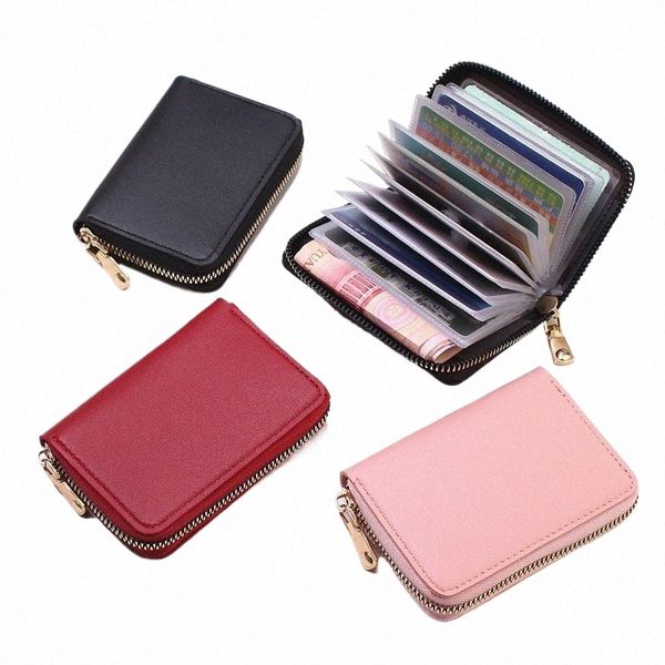 Busin-Kartenhalter-Brieftasche Hochwertige Kapazitätsbrieftaschen Frauen Männer Kreditkartenhalter Multi-Card Wallet Case 88N1##