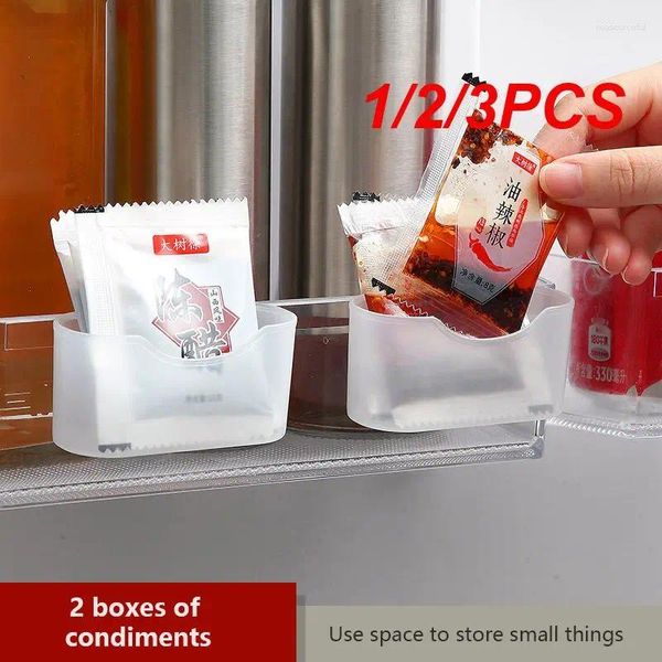 Mutfak Depolama 1/2/3pcs Buzdolabı Artefakt Plastik Malzeme Baharat Özel Boşluk Kutusu Bölme Askı