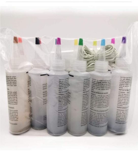 Um passo colorido kit de corante colorido suprimentos de festa de pintura permanente acessórios de tecido têxtil decorando arte com luvas yl58143999