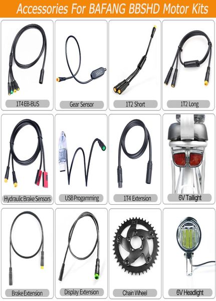 Bafang Motor Parçaları Bisiklet Işık Hidrolik Fren Dişli Vites Sensör Ekran Fren Hızı Uzatma Kablosu USB Programlama Ebbus Kablosu F6287295