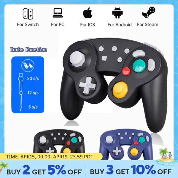 Topi Bluetooth GamePad Wireless GC Controller per Switch GameCube Compatibile con Nintendo Switch/Lite Controller per PC Joystick