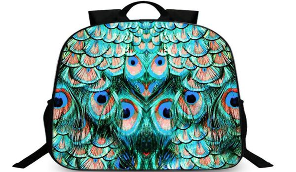 Feathers Pavone Backpack Color Bird Daypack Bella borsa da scuola per pace di pavone Stuckack Sport School Borse Outdoor Day Pack4813148