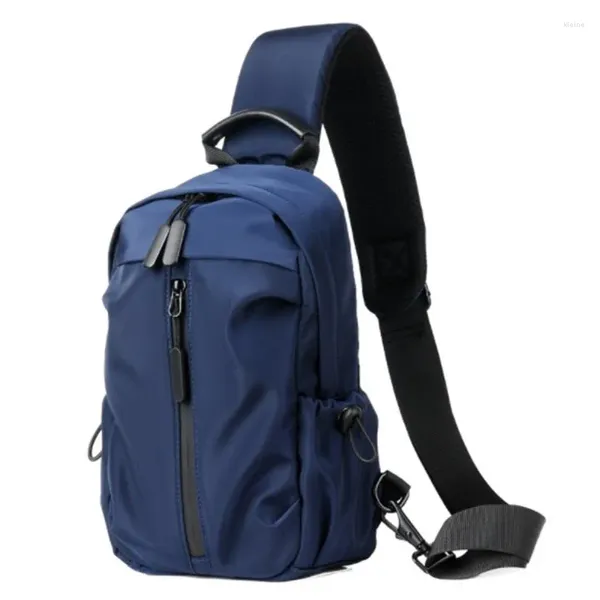 Mochila Mochilas Homens de cinta única Tela masculina Triângulo de ombro masculino Pacote de tórax pacote casual casual hologramas grátis