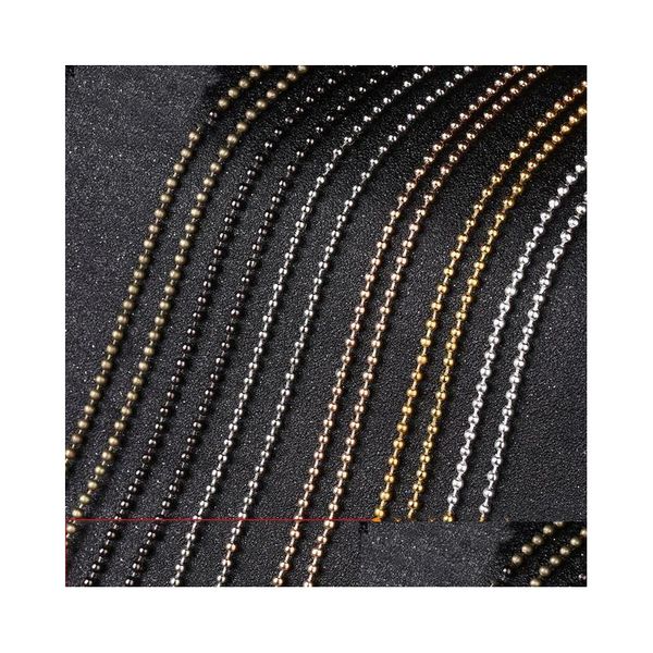 Catene di 100 metri di larghezza da 1,5 mm a catena a sfera perle rotonde per la collana bracciale fai da te che producono accessori oro sier bronzo drop drop drive otllr