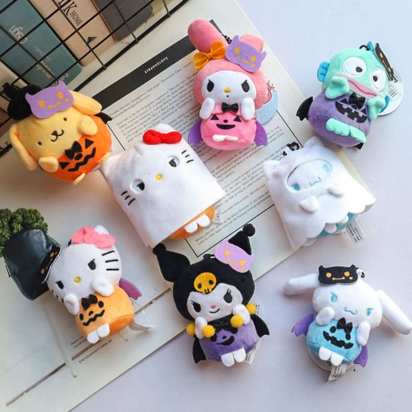 Nuova serie di Halween Plush Tornario Pendante Cartoon Anime Anime Kuromi Ornament Keychains Accessori per auto sanrioed bambola