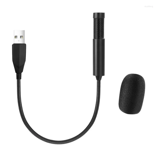 Microfones USB Microfone portátil Mini Capacitância com fio karaokê para PC de laptop fácil de usar