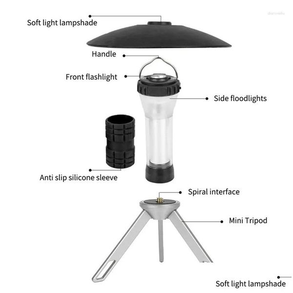 Tragbare Laternen 1 PCs Mtifunktional Cam Light Outdoor Lantern mit magnetischer Notfallabgabe Sport im Freien Camping Wandern A DHPKZ
