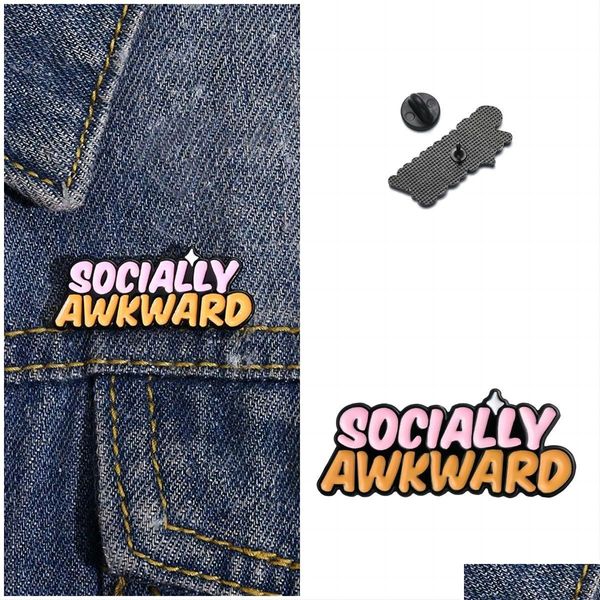 Spille spille socialmente imbarazzante in smalto interattivo pin animali bambini simpatici badge metall kawaii per donne gioielli di moda consegna dhsib dhsib