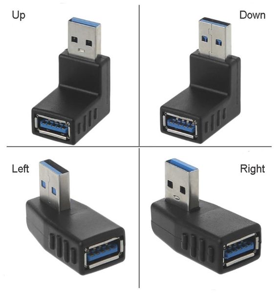 90 gradi USB 30 Un accoppiatore plug estendente da maschio a femmina con connettore femmina per laptop PC Leftright e Updewn JK2007KD6942775