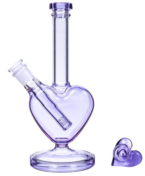 Dicke Premium 9 -Zoll -Herz Bong Glaswasserrohr Bubbler Becher Lavendel Shisha