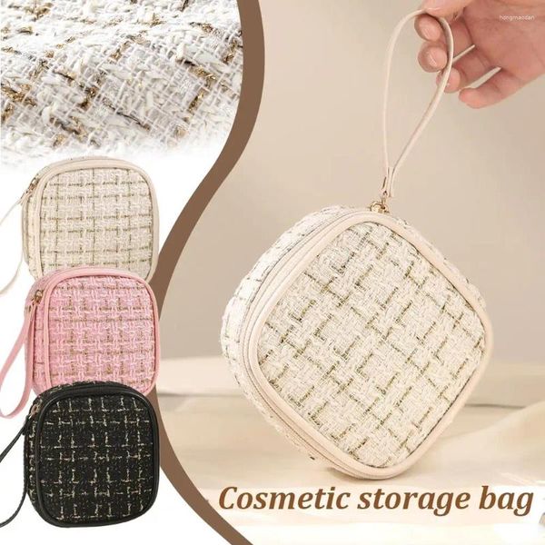 Bolsas de armazenamento portátil Small Cosmetic Bag Travel Alterar batom sanitário carregando guardana