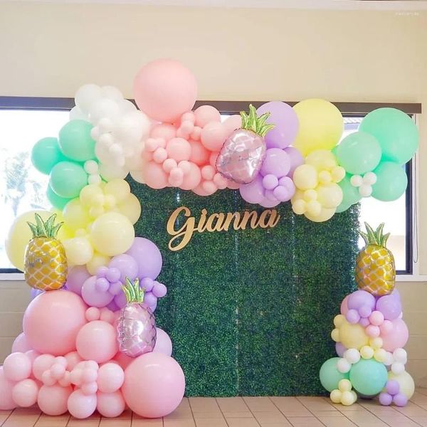 Украшение вечеринки Гавайские розовые воздушные шары гирлянда арка комплект ананаса флаламинго фольги шарики тропические свадьба День рождения декор душе