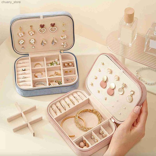 Accessoires Verpackung Organisatoren Schmuck Display Hülle Multi -Fächer -Reisebereiche Hülle Schmuckschatulle für Ringe Care ES Bracelets Frauen Geschenk Y240417