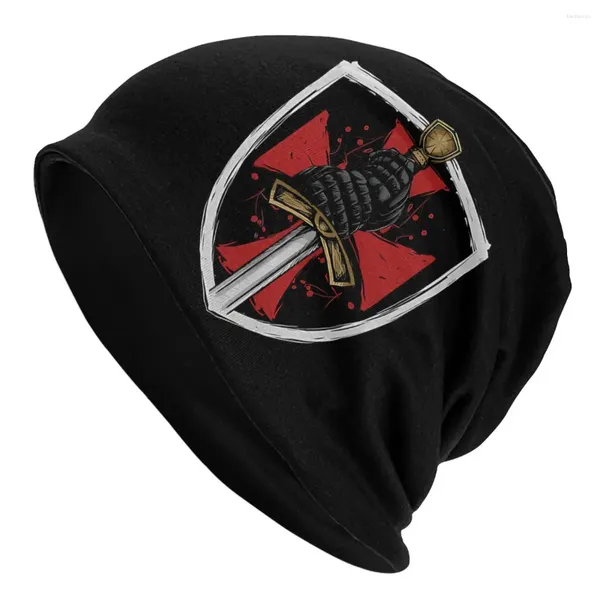 Beretler Knight Cross Orta Çağ İnce Bonnet Homme Açık Şövalyeler Templar Kafatasları Beanies Caps Yenilik Şapkaları