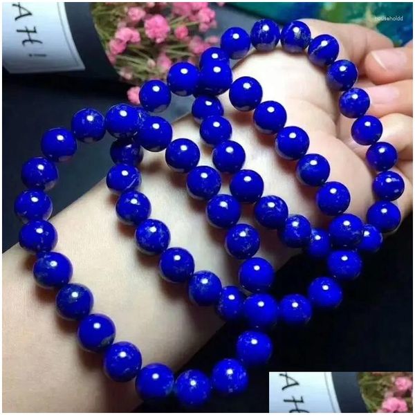 Perlenstrang 9mm natürliche königliche Blau Lapis Lazi Perlen Armband AAACX5878 DROP -DELUBLICH JUDELSCHALTE BRAKETS DHSIB DHSIB