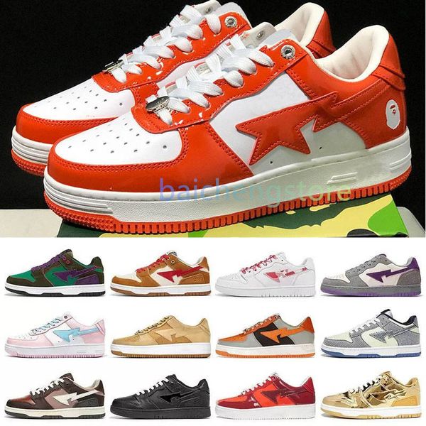 Masculino feminino hajimes sorayamas x bapestar sk8s shoe camufle conceitos entregam banhamento exclusivo de tênis purple green treinadores esportes tênis brancos triplos l5