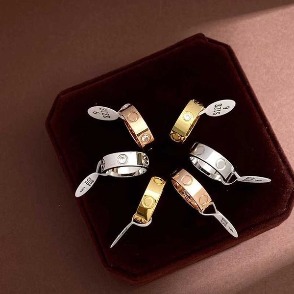 Classics Cartrres Love Ring Ringkajia Super High Version Coppia Love Gold Gold Electroplated Gold