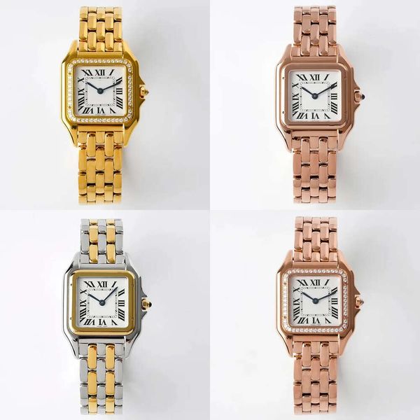 Frauen achten nach Damen New Designer Square Panthere Fashion Quartz Bewegung Frauen Tank Gold Sier Uhren Montre de Luxe Business C318 mit Box es