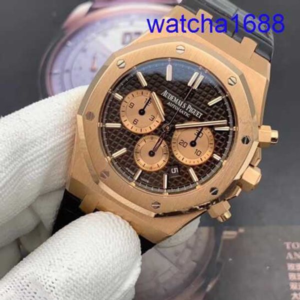 Swiss AP Wrist Watch Royal Oak Series Automático Mechanical Mens Watch com Data Exibição Tempo Flyback/BackJump 41mm 26331or.oo.d821cr.01