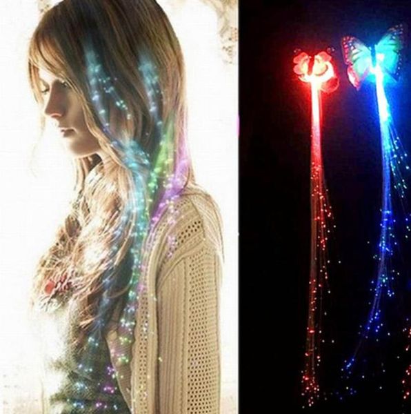 Butterfly Luminous Light Up LED Party Haarnadel Dekoration Blitz Braid Haare Leuchten Leuchten Glanz blinzeln Haarclip Blitz LED SHO6486765