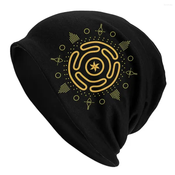 Berets Triple Moon Göttin Hecate Wheel Outdoor Dünne Hüte Goldene Motorhaube Hochwertige Schädel Mützenkappen