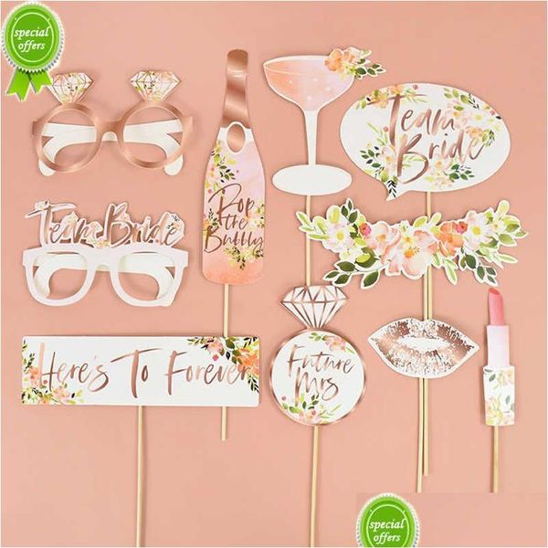 Altri bomboniere Team Bride P o Booth Props occhiali Bachelorette Hen Party Decoration Forniture per essere appena sposato Obooth Gift Dr DHR8L