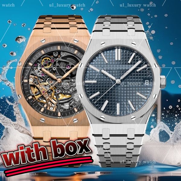 【 code: OCTEU06 】2021 Herren Automatische Hohluhren Klassischer Stil 42mm Voll Edelstahlband 5 ATM Wasserdichte Saphir Super leuchtend U1 Fabrikuhr Free Smart