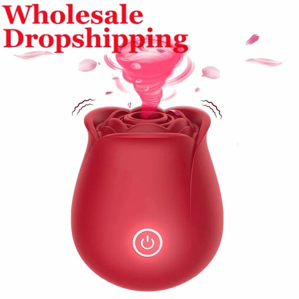 Rose Vibator Toy No Sound Adult Sucking Rose Vibradores Rosa Vaginal Feminino CLIT SUCKER TOTORES TRAMBOTOS SEXO PARA MULHERES US WAREHOUSE 240417