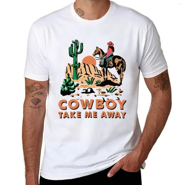 Polos masculinos Cowboy Take Me Away Western Sublimation T-shirt Roupas hippie Roupas estéticas homens grandes e altos camisetas