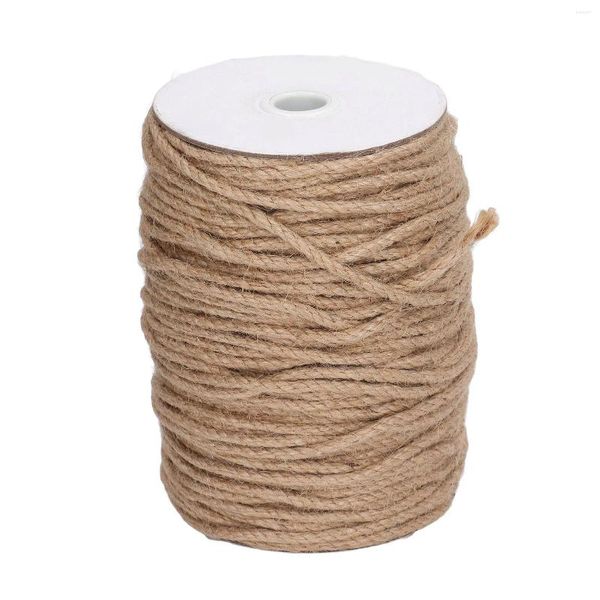 Party Supplies Dekoration Schnur 100m Länge 3 Strang Faser Jute Seil Dia 4mm Schwere für Hochzeitsschauer