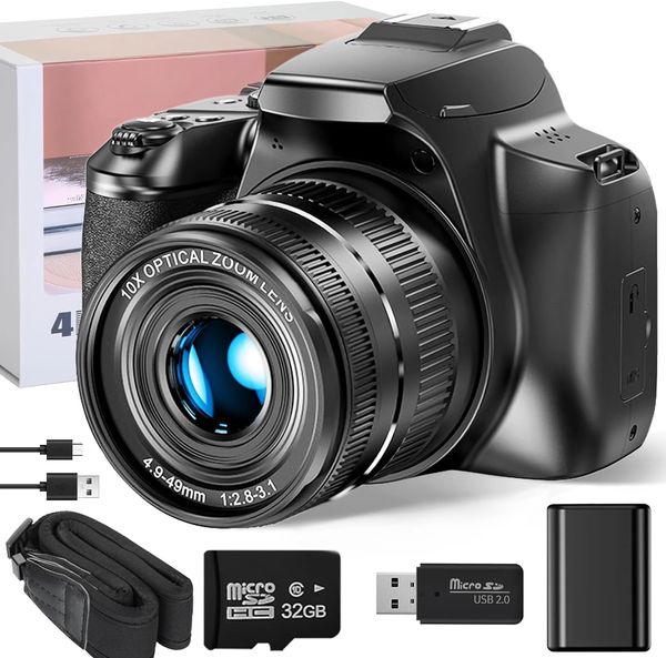 G-Anica Digital Camera 4K 64-мегапиксельная камеры для Pography Video Camera40x Zoom Camera для YouTube со Flash Wi-Fi Выход 240327