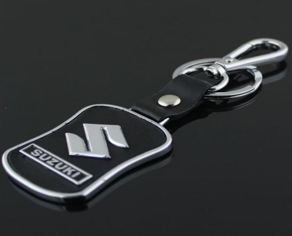 5pcslot Fashion Car Logo LogoN для ключи для Suzuki Metal Leather Keyring Key Cheam Ring Llaveros Chaveiro Key Holder8898397