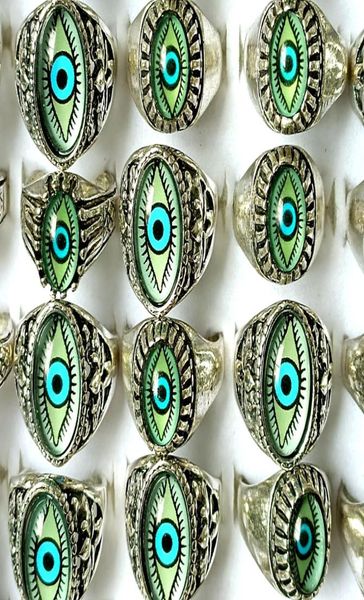 Anel de globo ocular mix mix mix Único Evil Eyes Rings Silver Rings vintage Mulheres punk roqueiro bandas legais Man Boy Jewelry Favor4296929