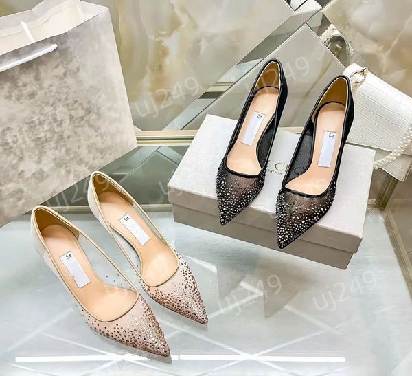 Дизайнер JC Party Wedding High Heels Fashion Classic платье заостренное пальцем для ботинок неглубокая срезанная плать