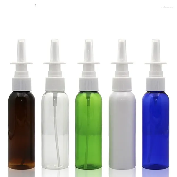 Bottiglie di stoccaggio 10pcs/lotto 60 ml Nasal Spray PET Direct Bottle Iniezione Bottiglia di plastica Strumento di erogazione di liquido in posizione verticale in posizione verticale