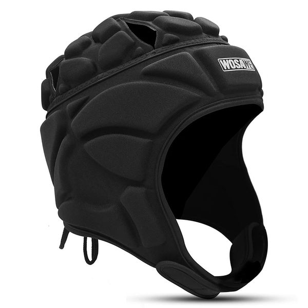 Goleiro ajustável Helmet esportivo futebol de futebol de futebol de rugby helmet helming chap hap protetor protetor protetor protetor de cabeça 240407