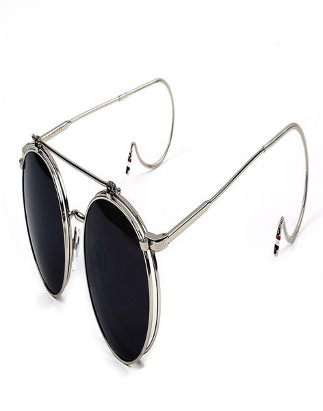 Steampunk2016 New Gdragon Vintage Tround Flip Sunglasses Women Men Men Retro Steampunk Mircored очки модные оттенки S8619957619