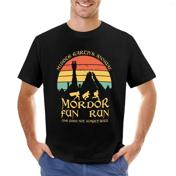 Men's Polos Graphic Tees Mordor Fun Run T-shirt Funny Rodty Design Camisas Super Power of the Ring